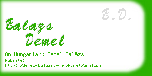 balazs demel business card